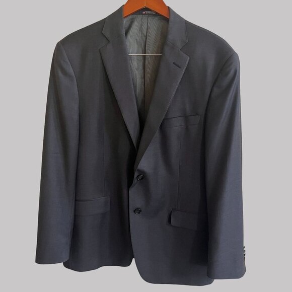 Vintage Hart Schaffner & Marx Dillards‎ Mens Black Wool Blazer Lined Jacket USA - Picture 1 of 11
